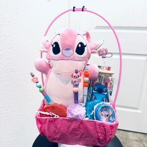 Stitch Decorated Gift Basket with 17 Pieces